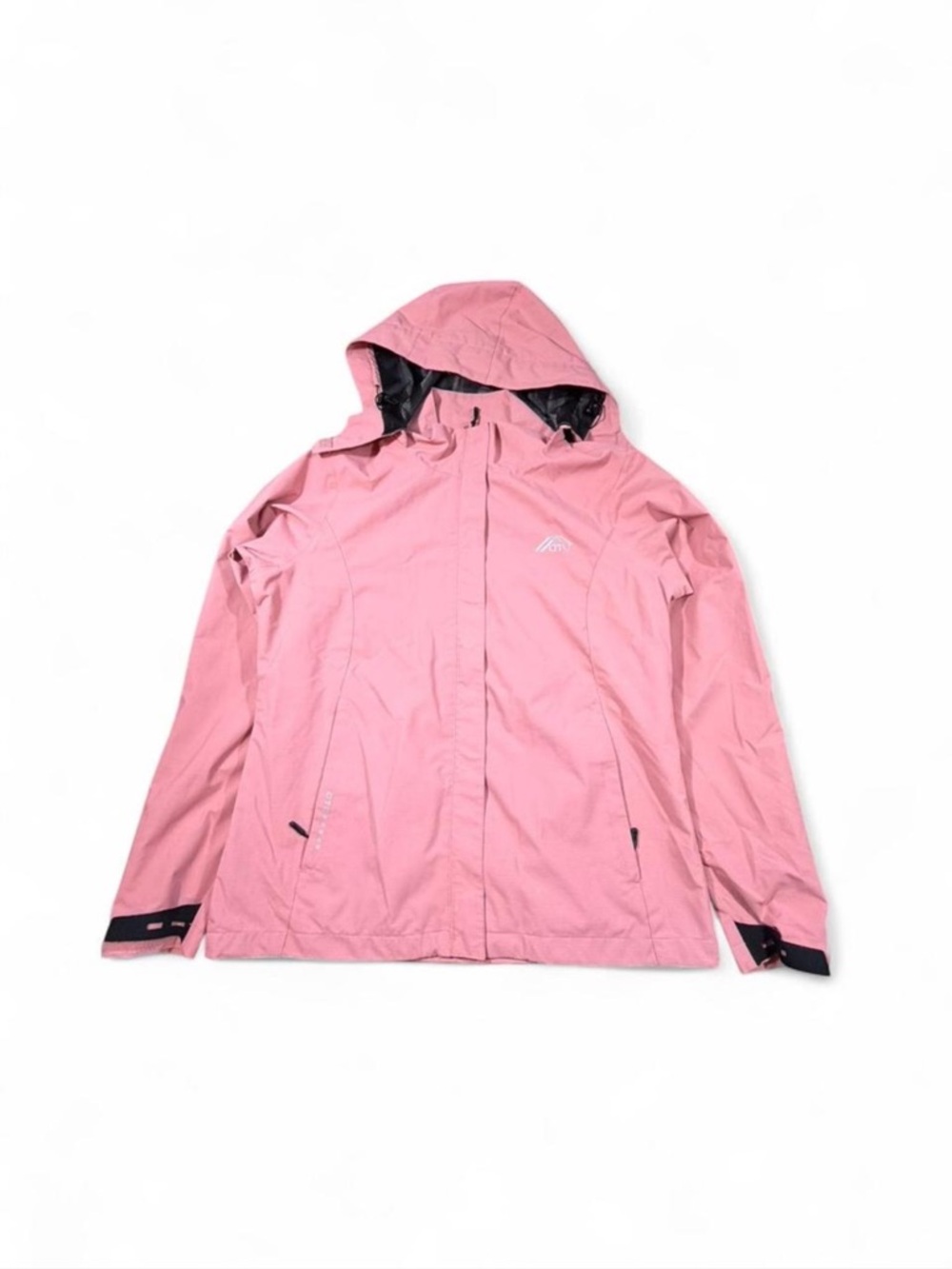Pink Lightweight Hooded Jacket Women Medium Windbreaker Zip Up Spring Rain Coat
